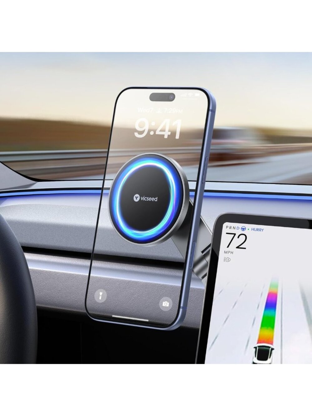 Strong Magnetic Foldable Phone Mount for Tesla Model 3 & Y - Universal Fit for